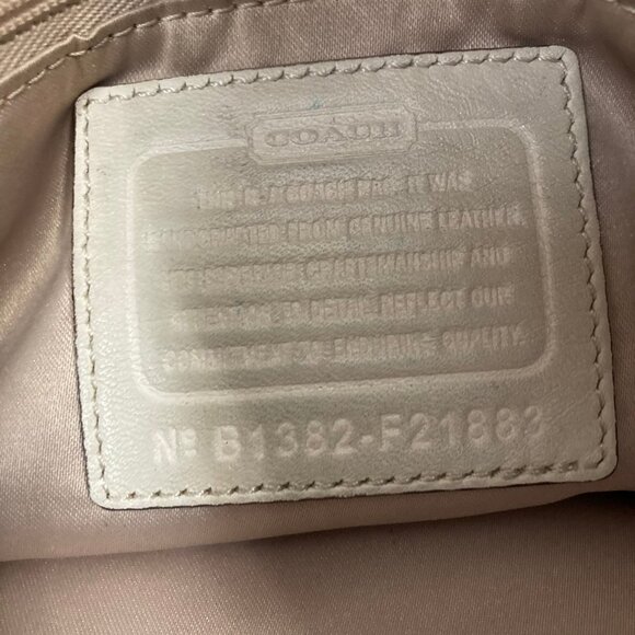 Authentic COACH cut Ashley Ivory Leather Carryall Shoulder Bag #21883 - Rare! - Picture 9 of 10